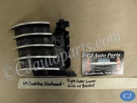 OEM 1964 Cadillac Deville Eldorado Fleetwood RIGHT LOWER OUTER GRILL GRILLE & MOUNTING BRACKET #1482045